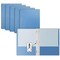 Better Office Products 2 Pocket Paper Folders Portfolio W/Prongs, Matte Texture, Letter Size, Light Blue, 50PK 84216 - alternate 1